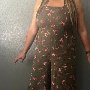 Xhilaration Floral Print Wide Leg Jumpsuit - Size M